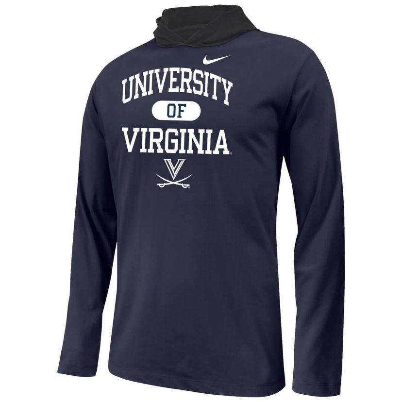 NCAA Nike Virginia Cavaliers Stacked Logo Hoodie Long Sleeve T-Shirt