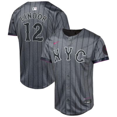 Youth MLB Nike Francisco Lindor New York Mets 2024 City Connect Limited Player Jersey, Medium