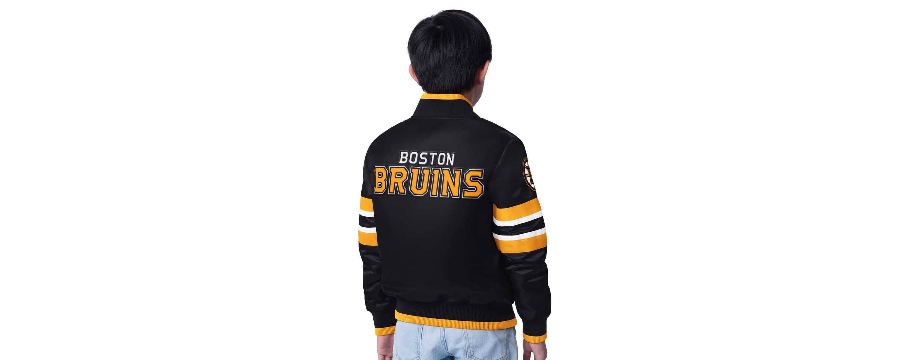 NHL Black/Gold Scout 1 Full-Snap Varsity Jacket