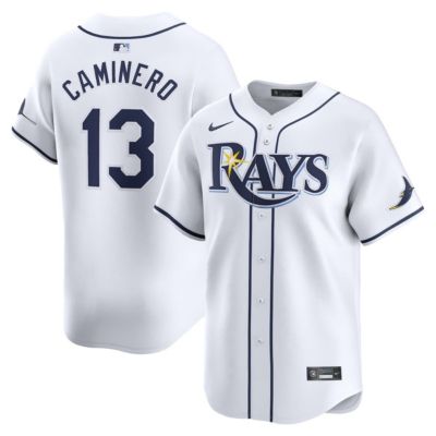Youth MLB Nike Junior Caminero Tampa Bay Rays Home Limited Player Jersey