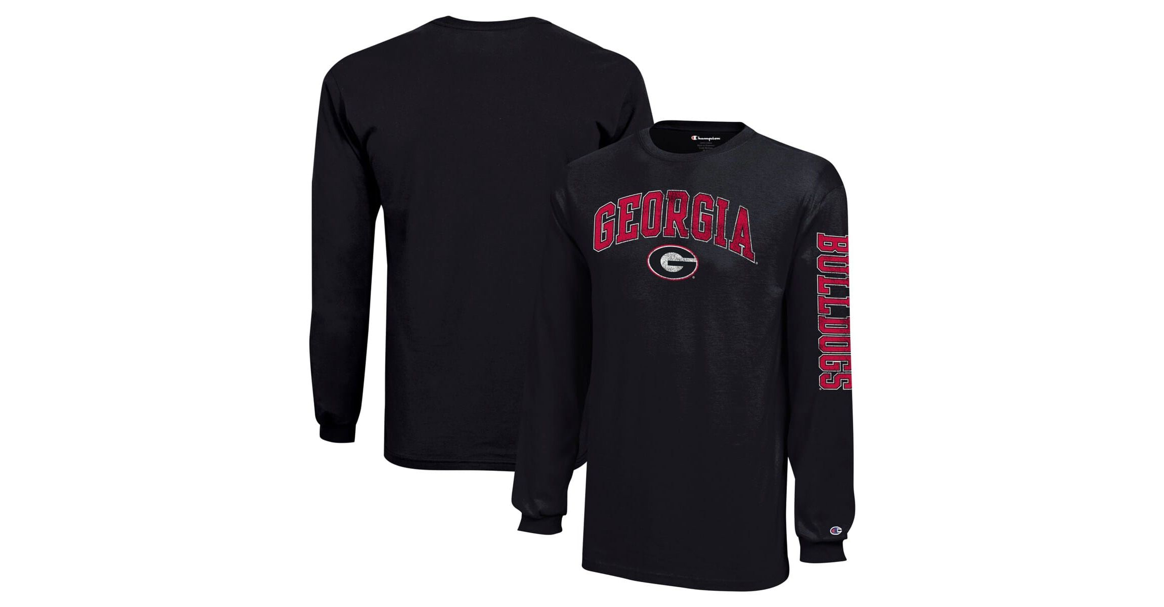 NCAA Georgia Bulldogs Distressed Arch Over Logo Long Sleeve T-Shirt