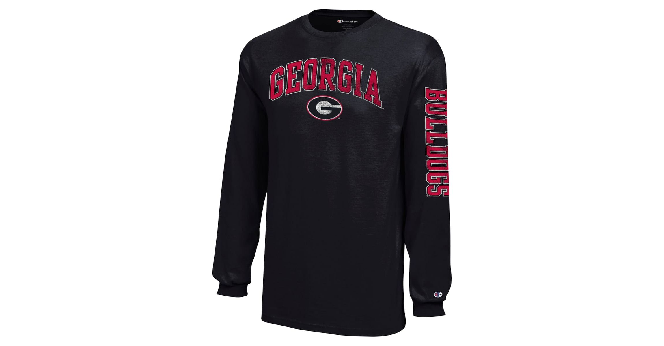 NCAA Georgia Bulldogs Distressed Arch Over Logo Long Sleeve T-Shirt