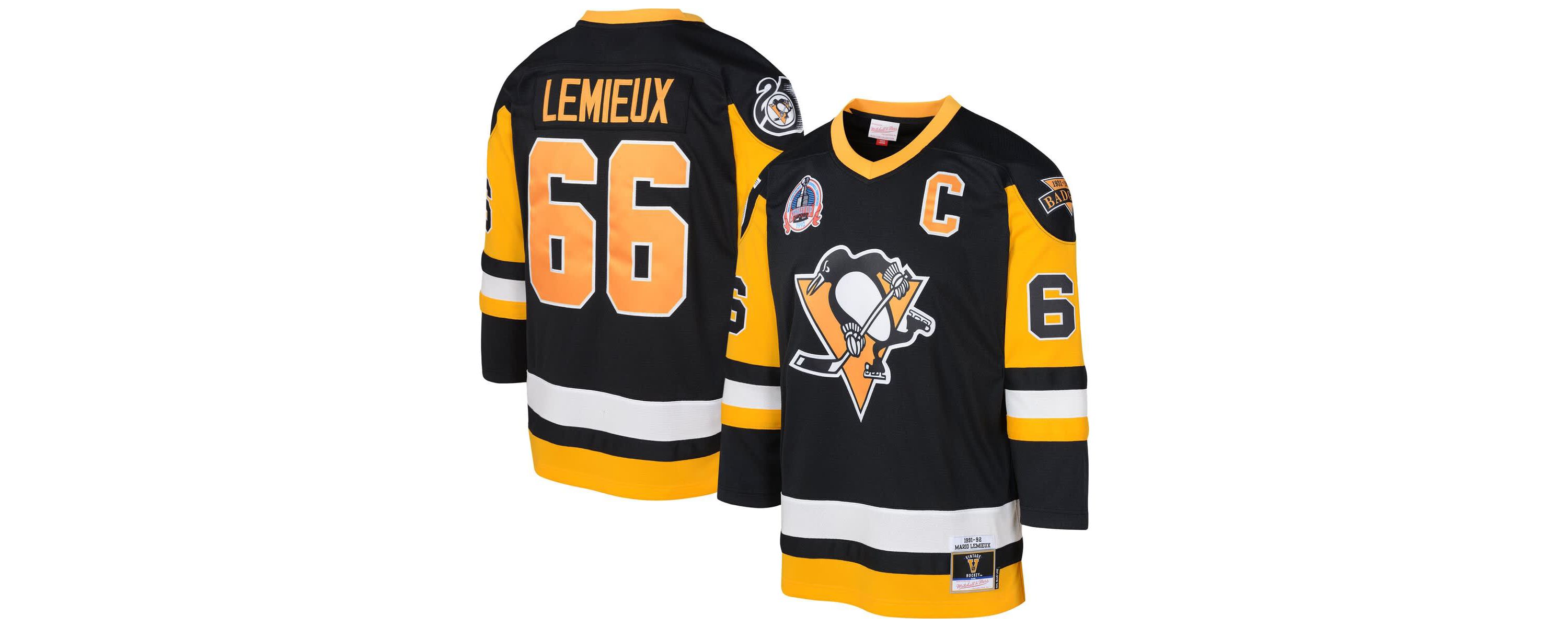 NHL Mario Lemieux Pittsburgh Penguins 1991/92 Captain Patch Power Play Player Jersey