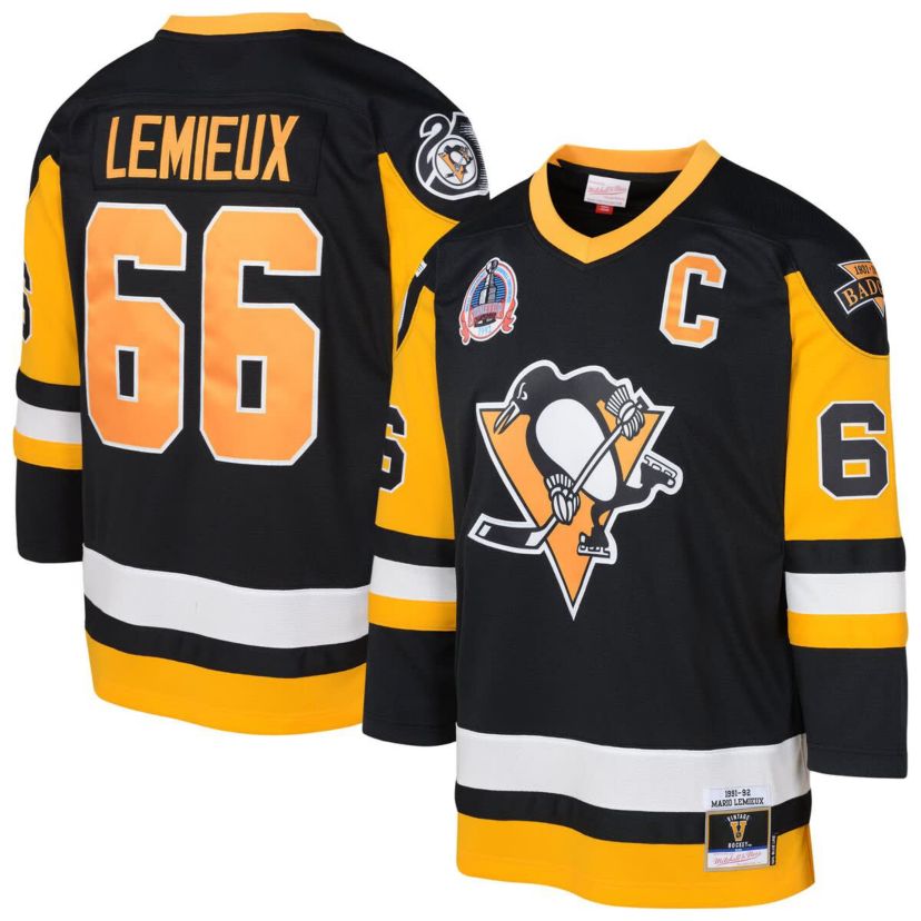 NHL Mario Lemieux Pittsburgh Penguins 1991/92 Captain Patch Power Play Player Jersey