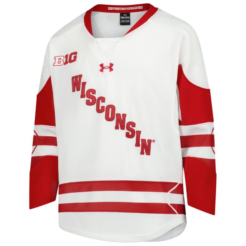 NCAA Under Armour Wisconsin Badgers Replica Hockey Jersey