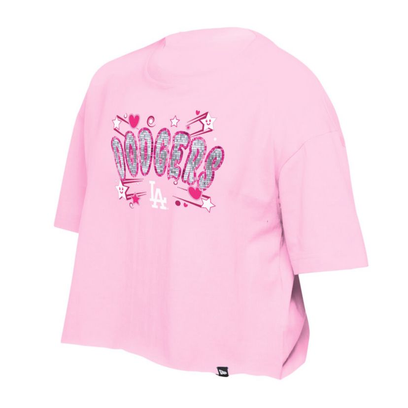 MLB Girls Light Los Angeles Dodgers Flip Sequin Team T-Shirt