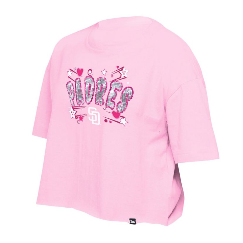 MLB Girls Light San Diego Padres Flip Sequin Team T-Shirt