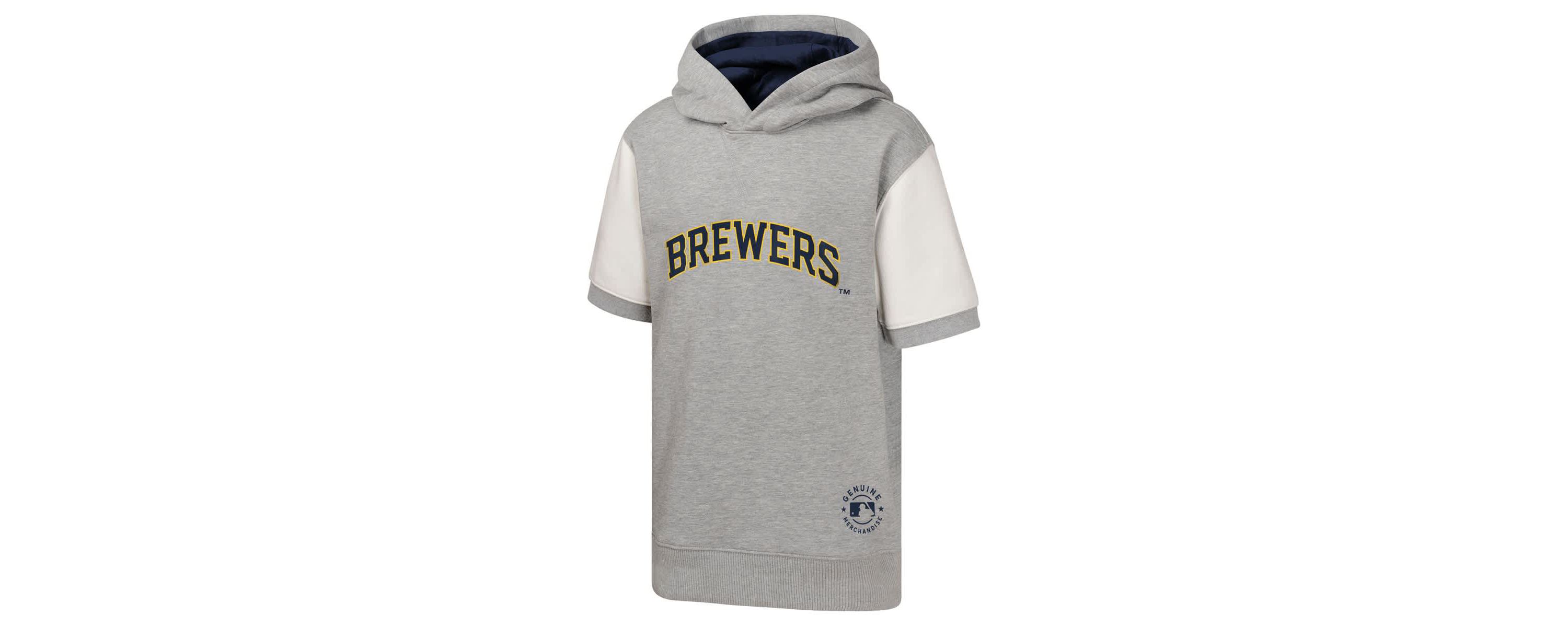 MLB Milwaukee Brewers Line Up Short Sleeve Pullover Hoodie