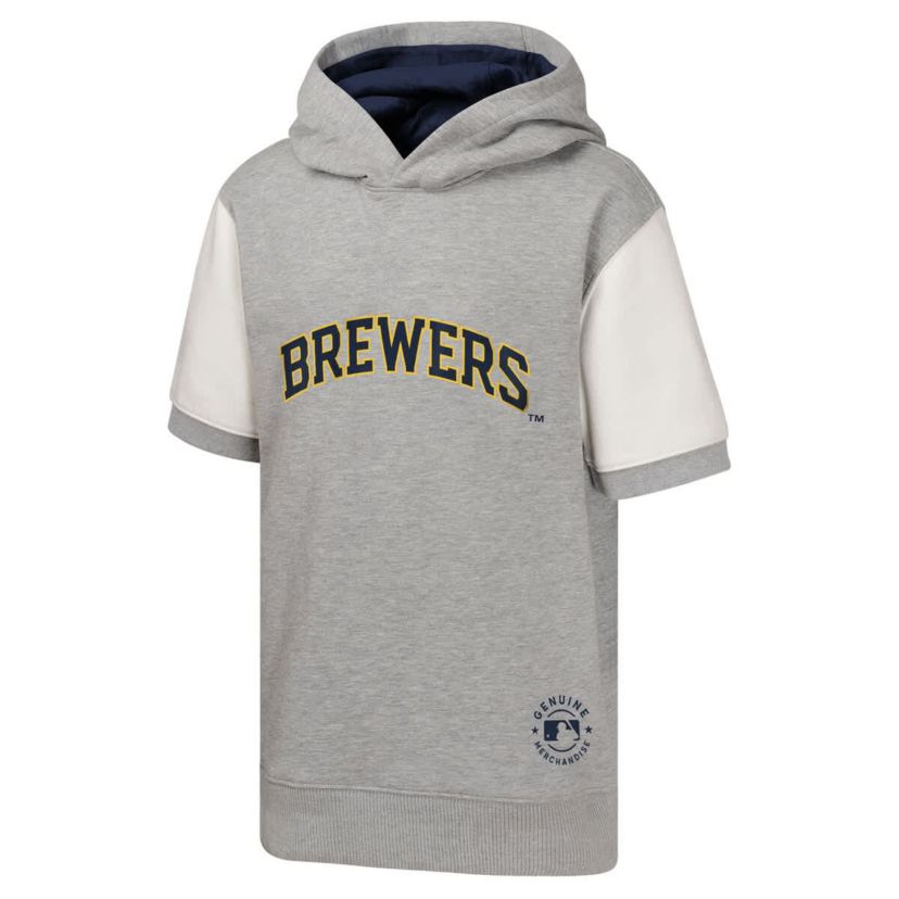 MLB Milwaukee Brewers Line Up Short Sleeve Pullover Hoodie