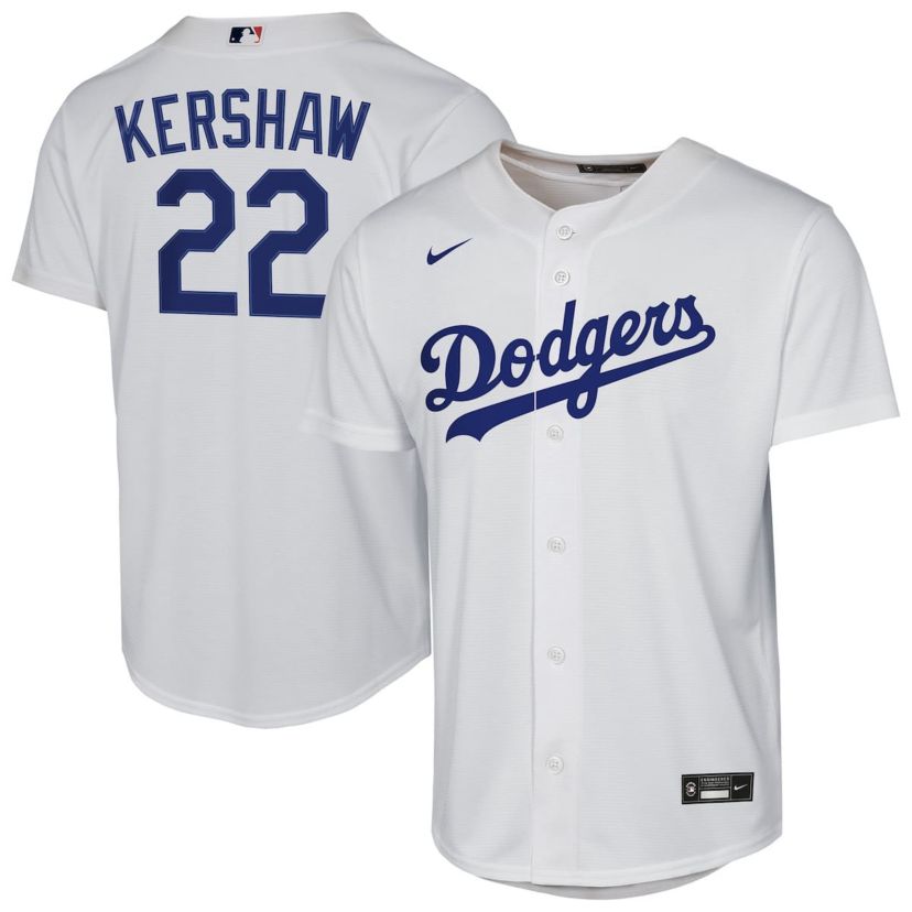 MLB Nike Clayton Kershaw Los Angeles Dodgers Home Replica Player Jersey