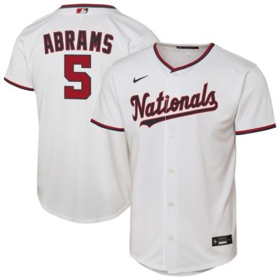 Youth MLB Nike CJ Abrams Washington Nationals Home Replica Player Jersey