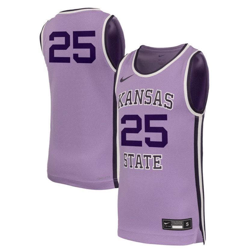 NCAA Nike #25 Kansas State Wildcats Retro Replica Basketball Jersey