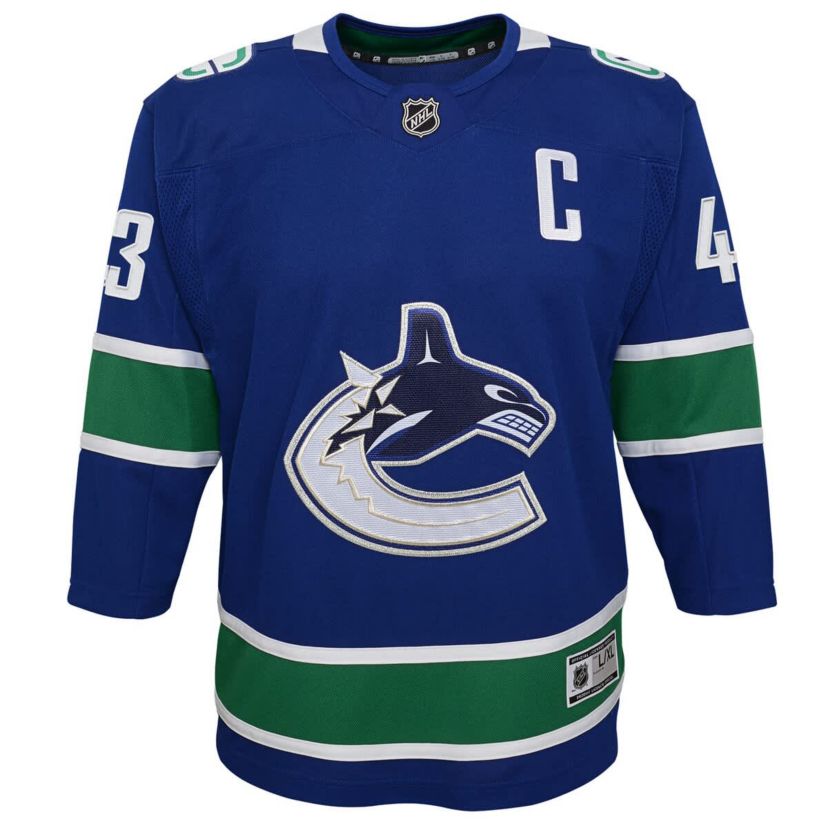 NHL Quinn Hughes Vancouver Canucks Home Premier Player Jersey