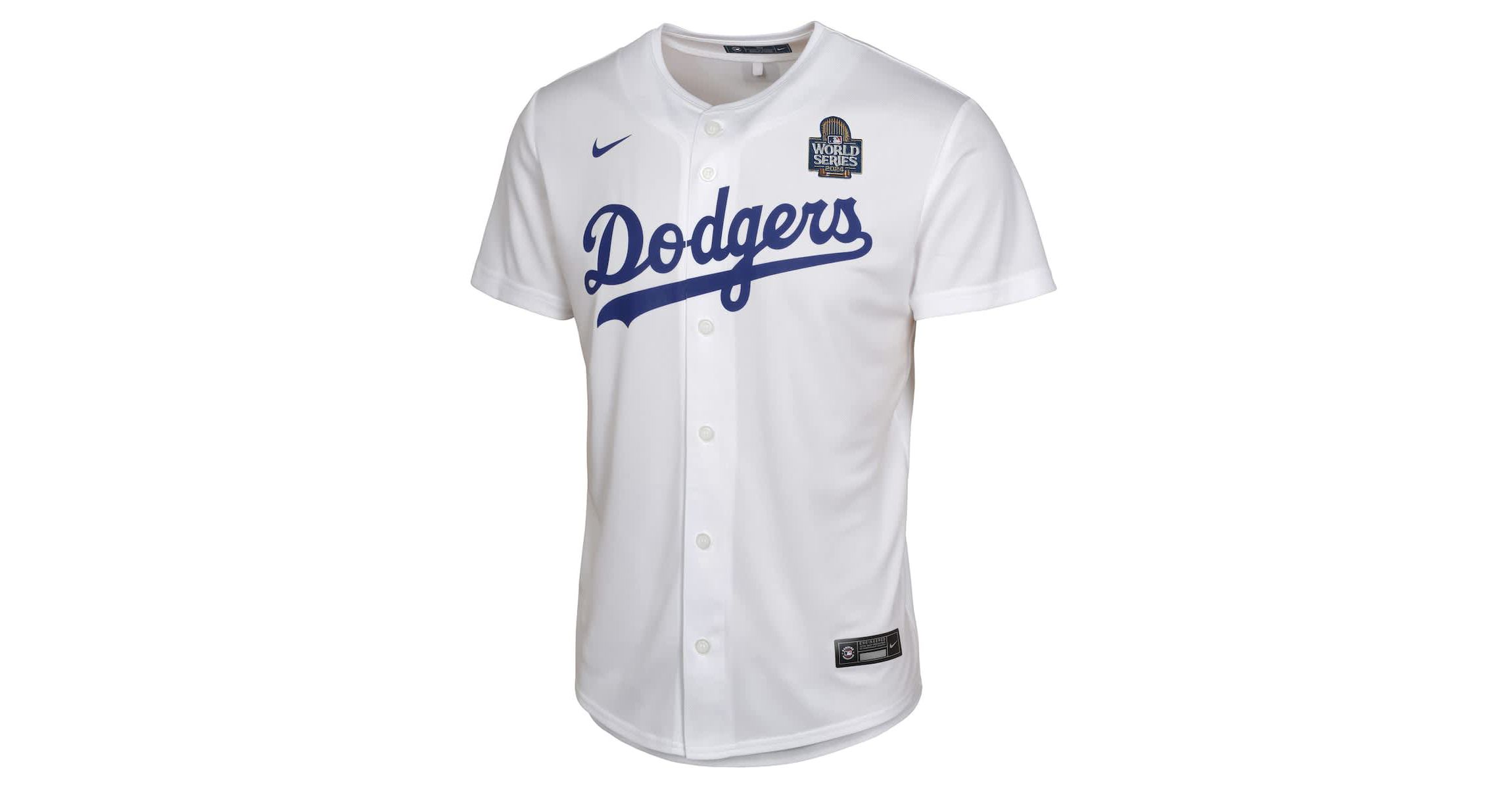 MLB Nike Jack Flaherty Los Angeles Dodgers 2024 World Series Patch Home Game Player Jersey