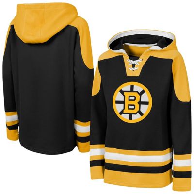 Outerstuff Youth NHL Ageless Must Have Home Raglan V-Neck Hoodie, Black, XL