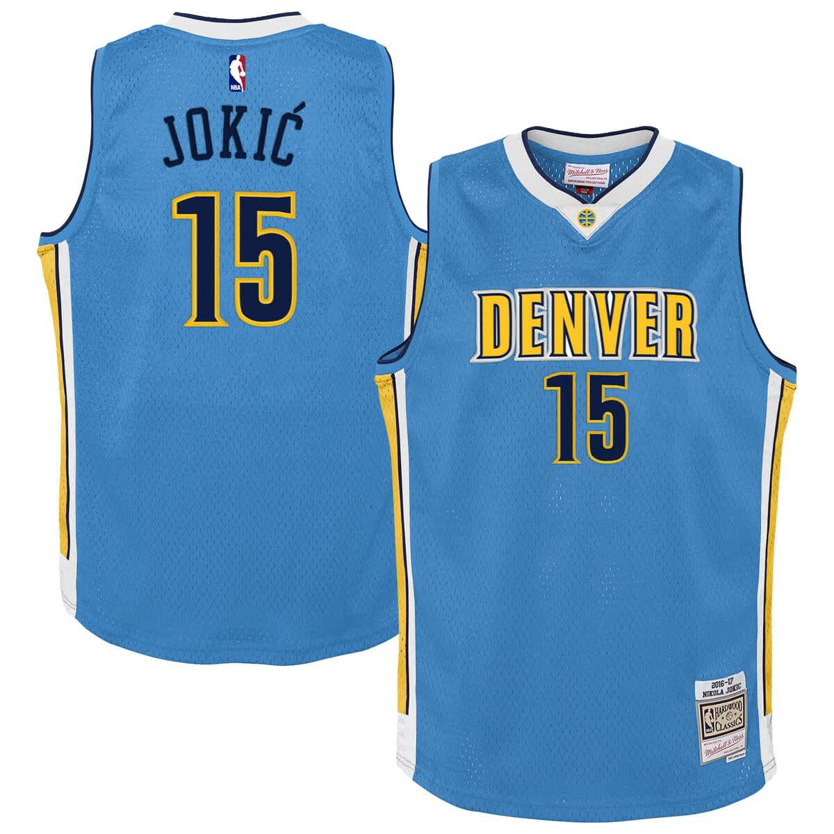 NBA Nikola Jokic Light Denver Nuggets 2016/17 Hardwood Classics Swingman Jersey