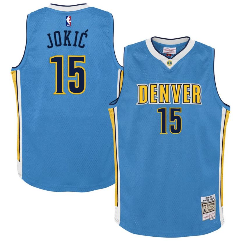 NBA Nikola Jokic Light Denver Nuggets 2016/17 Hardwood Classics Swingman Jersey