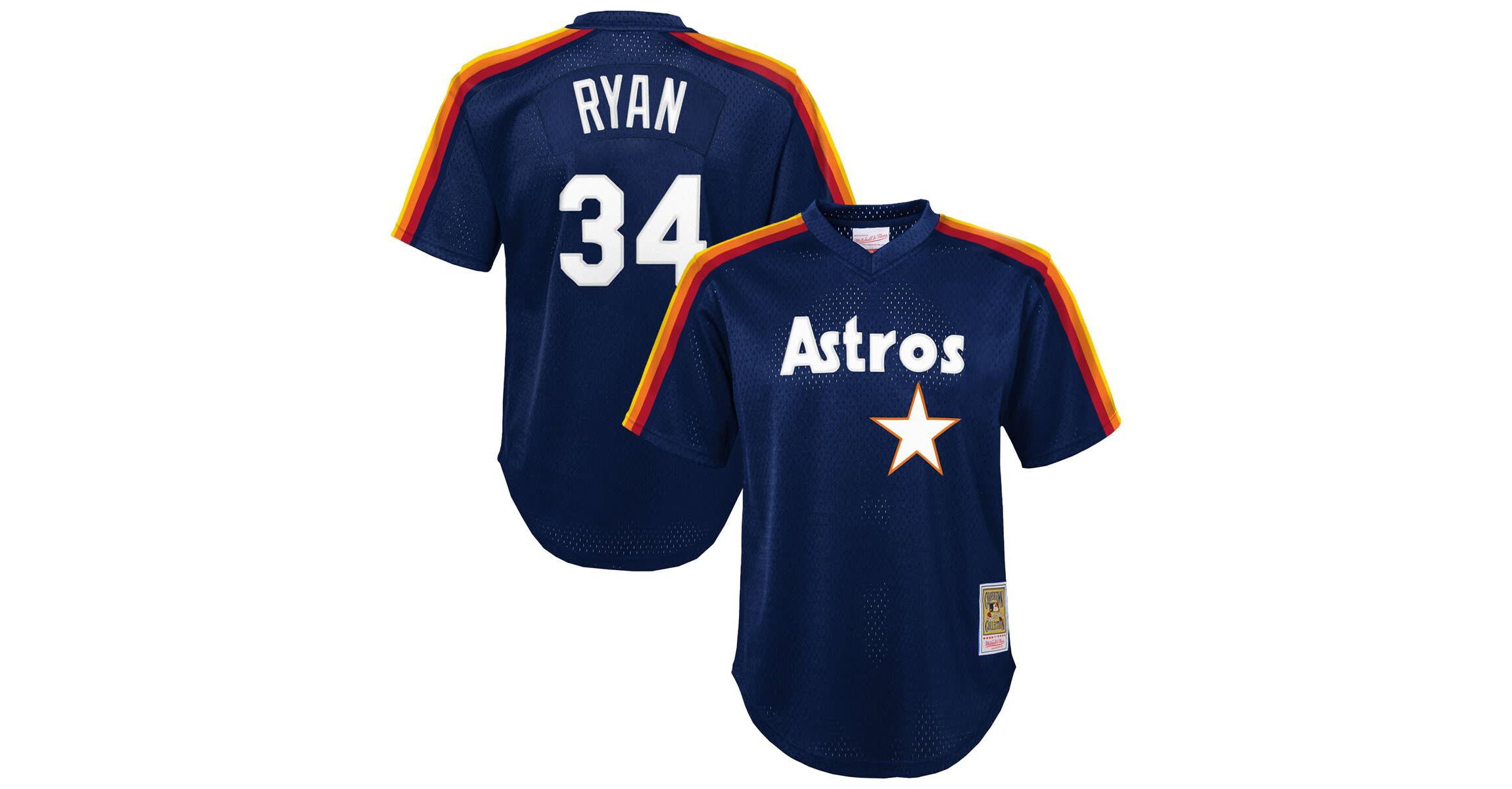 MLB Nolan Ryan Houston Astros Throwback Mesh Batting Practice Jersey
