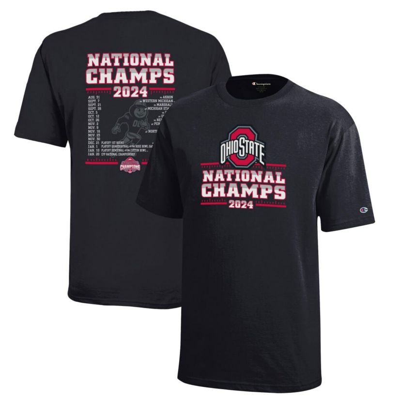 NCAA Ohio State Buckeyes NCAA Football Playoff 2024 National s Schedule T-Shirt