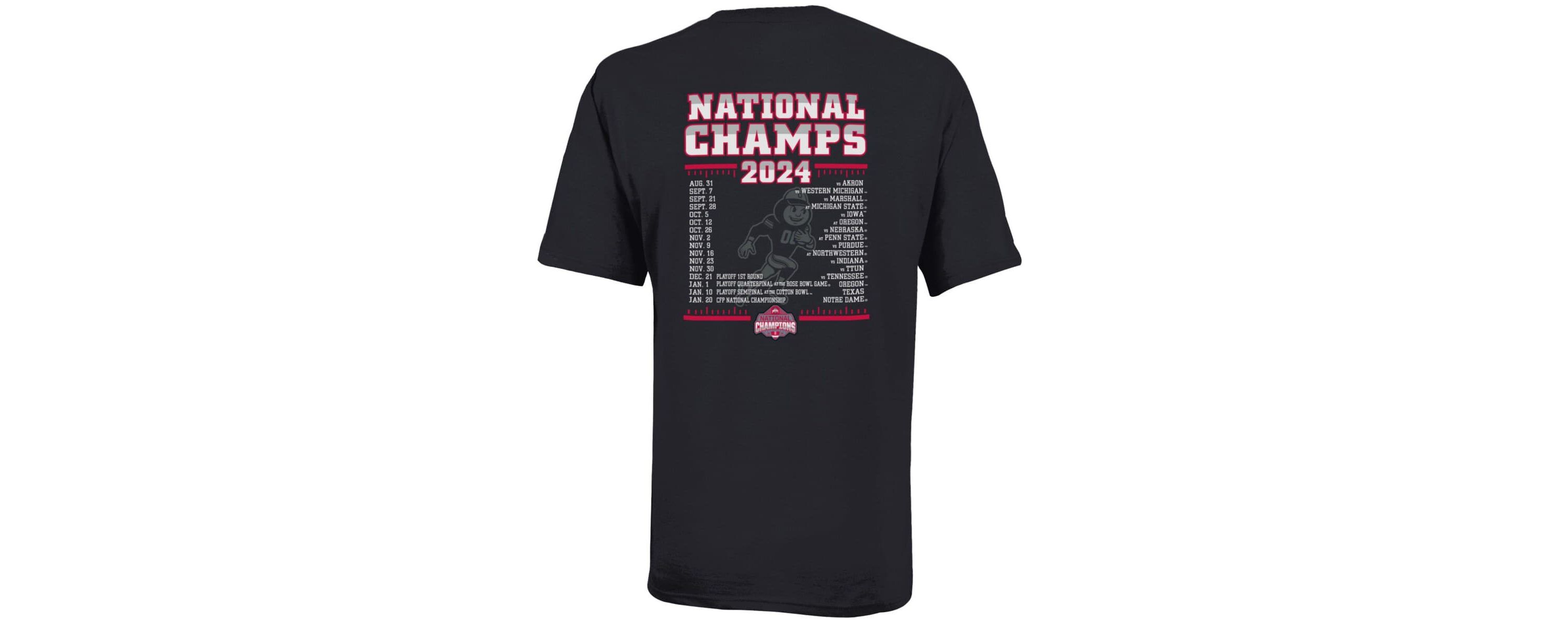 NCAA Ohio State Buckeyes NCAA Football Playoff 2024 National s Schedule T-Shirt