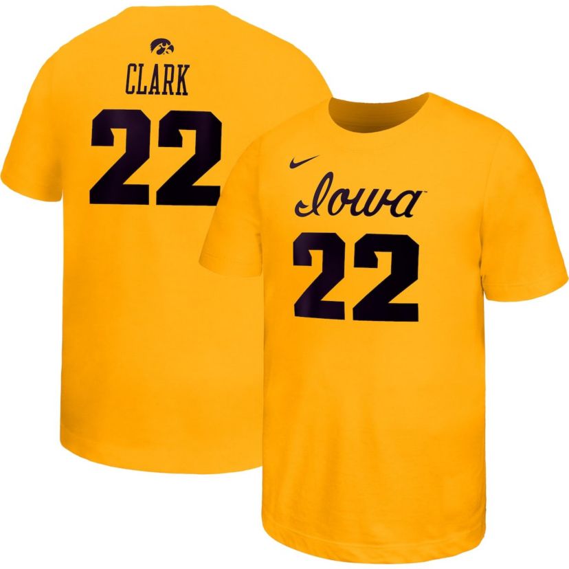 NCAA Nike Caitlin Clark Iowa Hawkeyes Retired Player Name & Number Core T-Shirt