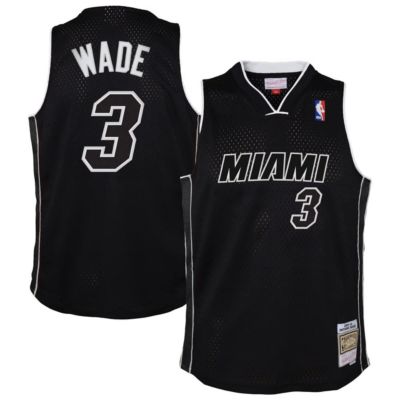 Mitchell & Ness Youth NBA Dwyane Wade Miami Heat 2011/12 Hardwood Classics Swingman Alternate Jersey, Black, Small
