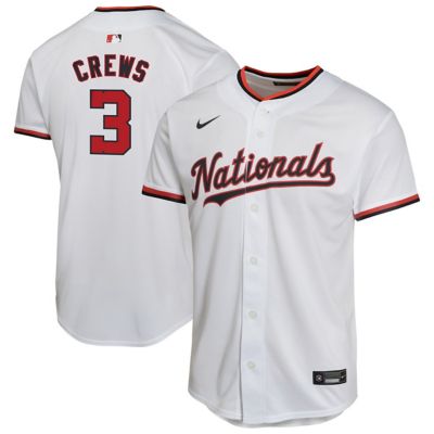 Youth MLB Nike Dylan Crews Washington Nationals Alternate Game Player Jersey, White, Small