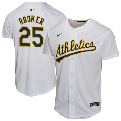 Oakland Athletics Youth MLB Nike Brent Rooker Athletics Home Player Game Jersey, White, Small