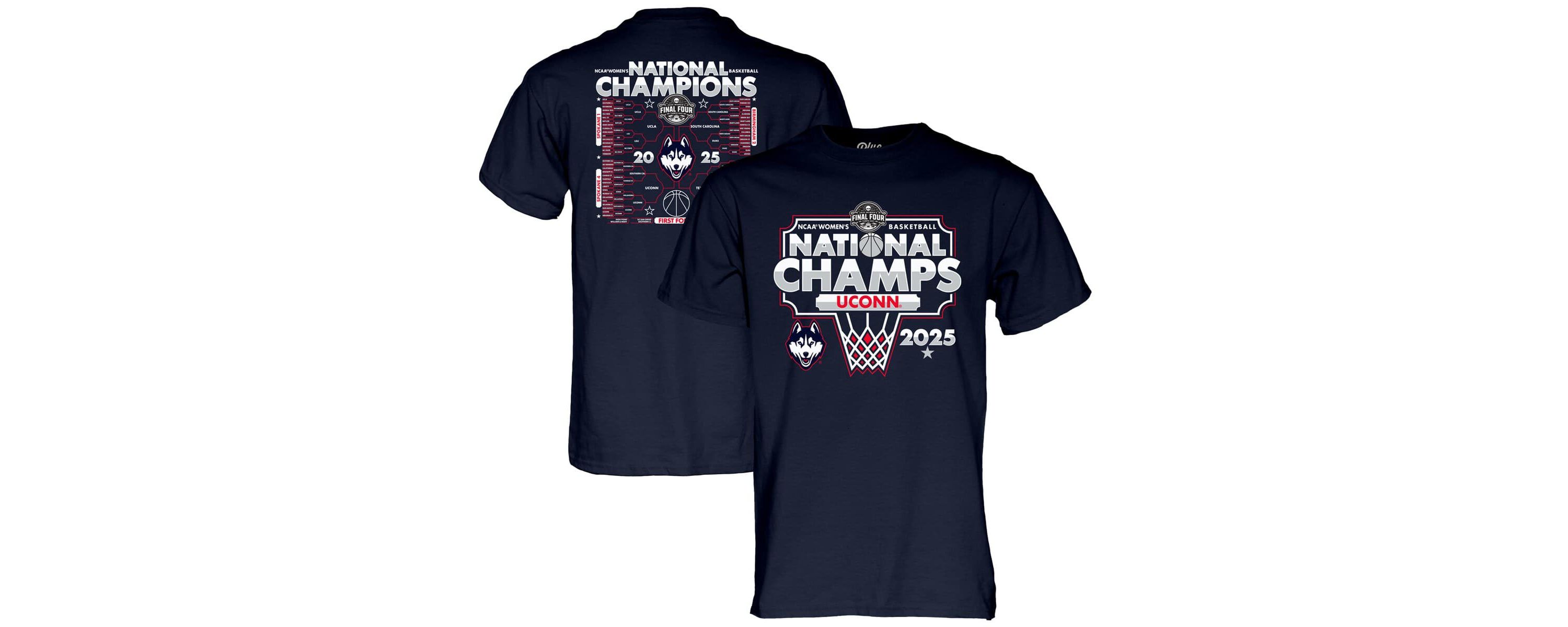 Connecticut Huskies NCAA UConn Huskies 2025 NCAA Basketball National s Bracket T-Shirt