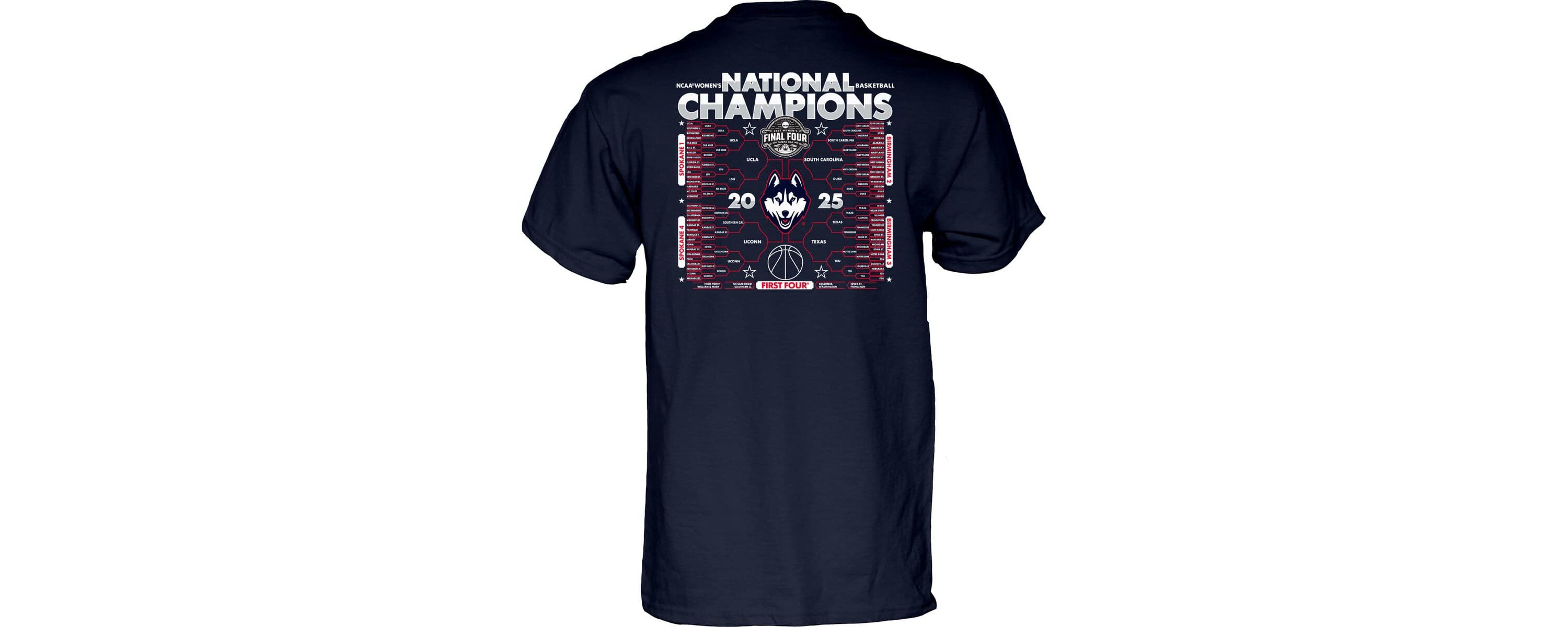 Connecticut Huskies NCAA UConn Huskies 2025 NCAA Basketball National s Bracket T-Shirt