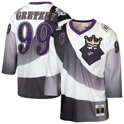 Mitchell & Ness Youth NHL Wayne Gretzky Los Angeles Kings 1995/96 Power Play Throwback Alternate Player Jersey with Captain Patch, White, XL