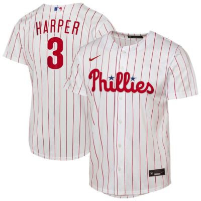 Youth MLB Nike Bryce Harper Philadelphia Phillies Home Replica Player Jersey, White, XL