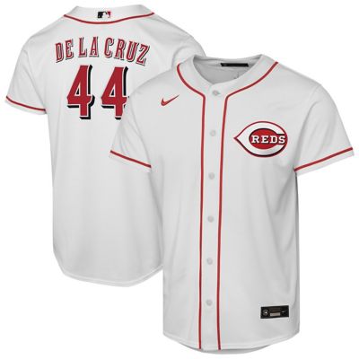 Youth MLB Nike Elly De La Cruz Cincinnati Reds Home Replica Player Jersey, White, XL