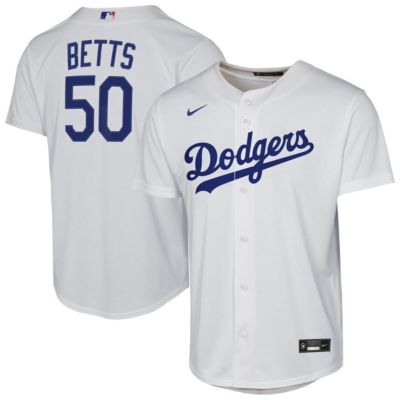 Youth MLB Nike Mookie Betts Los Angeles Dodgers Home Replica Player Jersey, White, XL