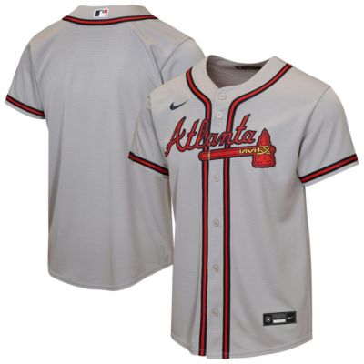Youth MLB Nike Atlanta Braves Road Replica Jersey, Gray, XL