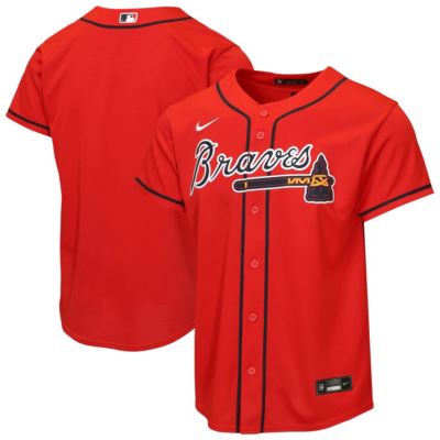 Youth MLB Nike Atlanta Braves Alternate Replica Jersey, Red, XL