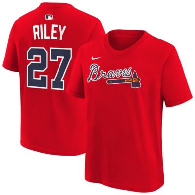 Youth MLB Nike Austin Riley Atlanta Braves Name & Number T-Shirt, Red, XL