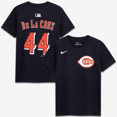 Youth MLB Nike Elly De La Cruz Cincinnati Reds Name & Number T-Shirt, Black, XL