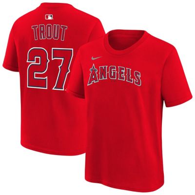 Youth MLB Nike Mike Trout Los Angeles Angels Name & Number T-Shirt, Red, XL