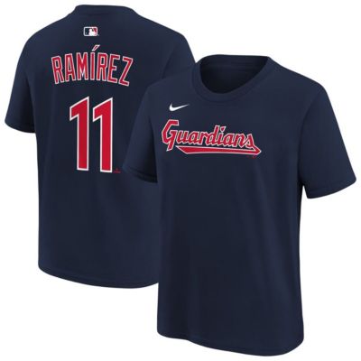 Youth MLB Nike José Ramírez Cleveland Guardians Name & Number T-Shirt, Navy Blue, XL