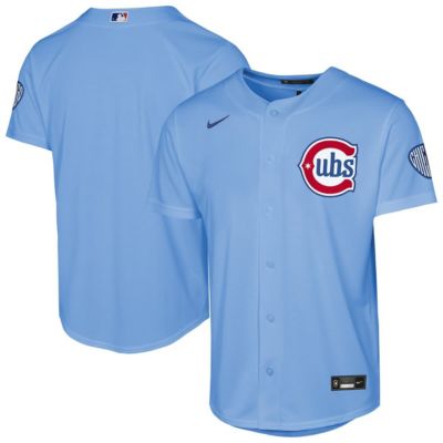 Youth MLB Nike Light Chicago Cubs Alternate 2 Stadium Jersey, Light Blue, XL