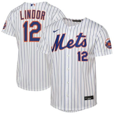 Youth MLB Nike Francisco Lindor New York Mets Home Stadium Player Jersey, White, XL