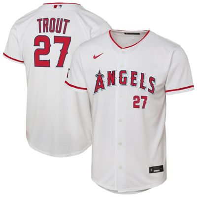 Youth MLB Nike Mike Trout Los Angeles Angels Home Stadium Jersey, White, XL