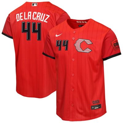 Youth MLB Nike Elly De La Cruz Cincinnati Reds 2026 City Connect Stadium Jersey, Red, XL