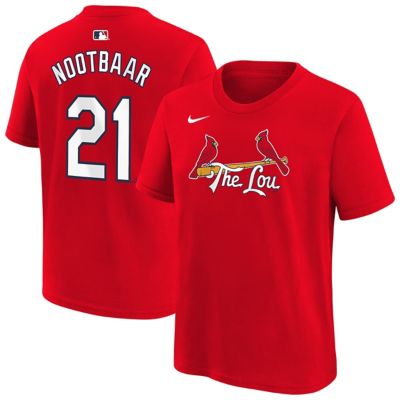 Youth MLB Nike Lars Nootbaar St. Louis Cardinals City Connect Name & Number T-Shirt, Red, XL
