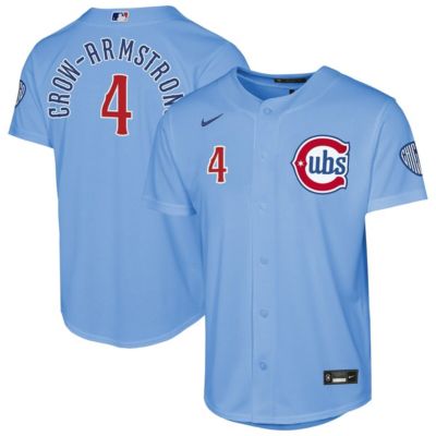 Youth MLB Nike Pete Crow-Armstrong Light Chicago Cubs Alternate 2 Stadium Jersey, Light Blue, XL