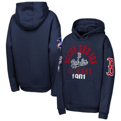 Outerstuff Boston Red Sox Youth MLB Boston Sox Premium Sweep Fleece Hoodie, Navy Blue, XL