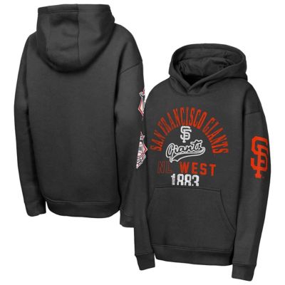 Outerstuff Youth MLB San Francisco Giants Premium Sweep Fleece Hoodie, Black, XL