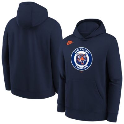 Youth MLB Nike Detroit Tigers Club Fleece Hoodie, Navy Blue, XL