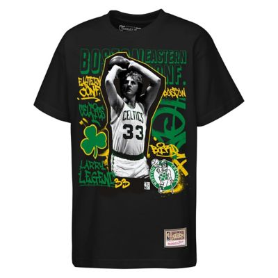 Mitchell & Ness Youth NBA Larry Bird Boston Celtics Star Moment T-Shirt, Black, Small
